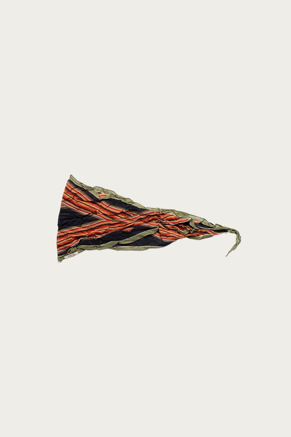 WASHER Crinkle Silk Neckerchief (PECOS Stripe) - Black - 1