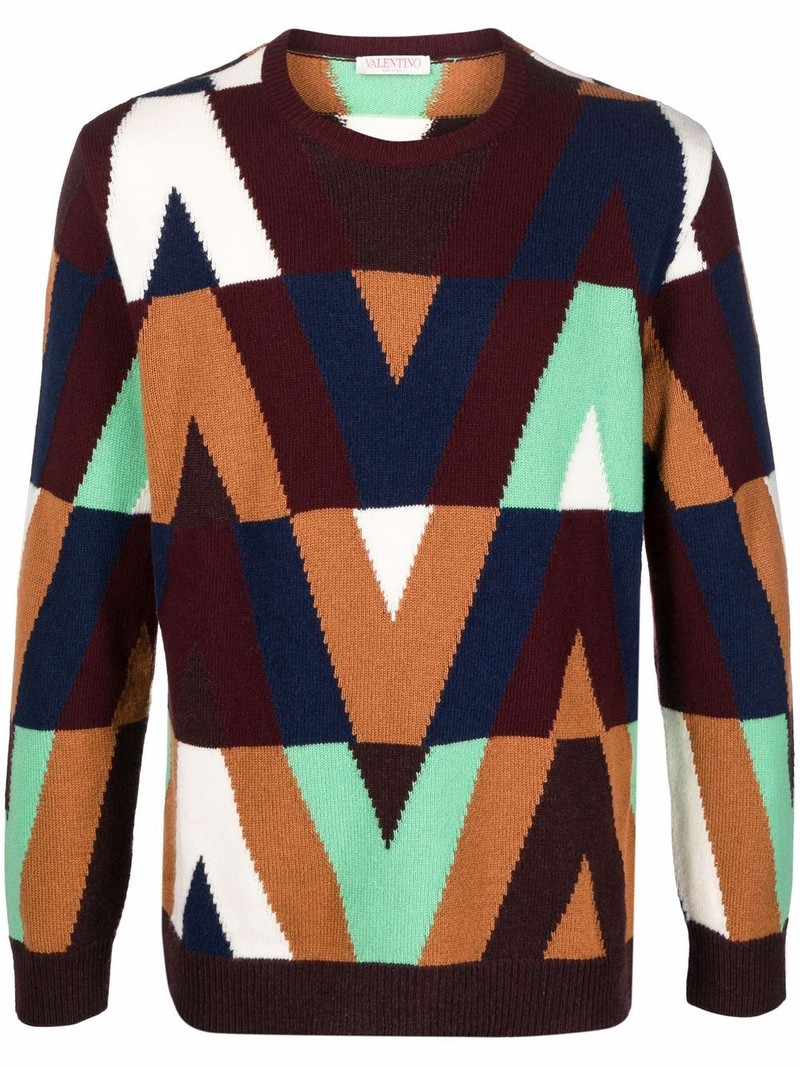 logo-intarsia jumper 1