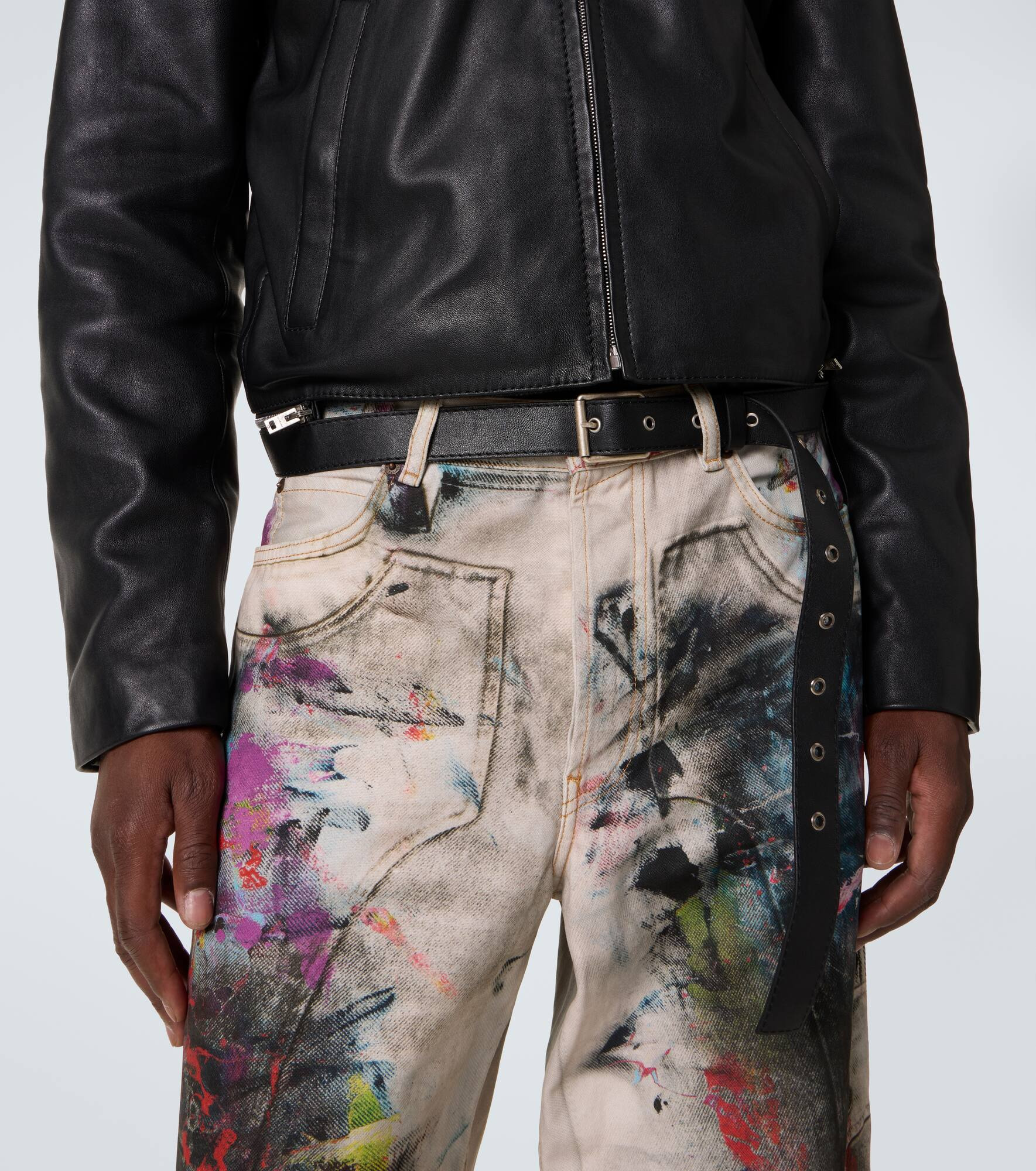 Leather biker jacket - 6