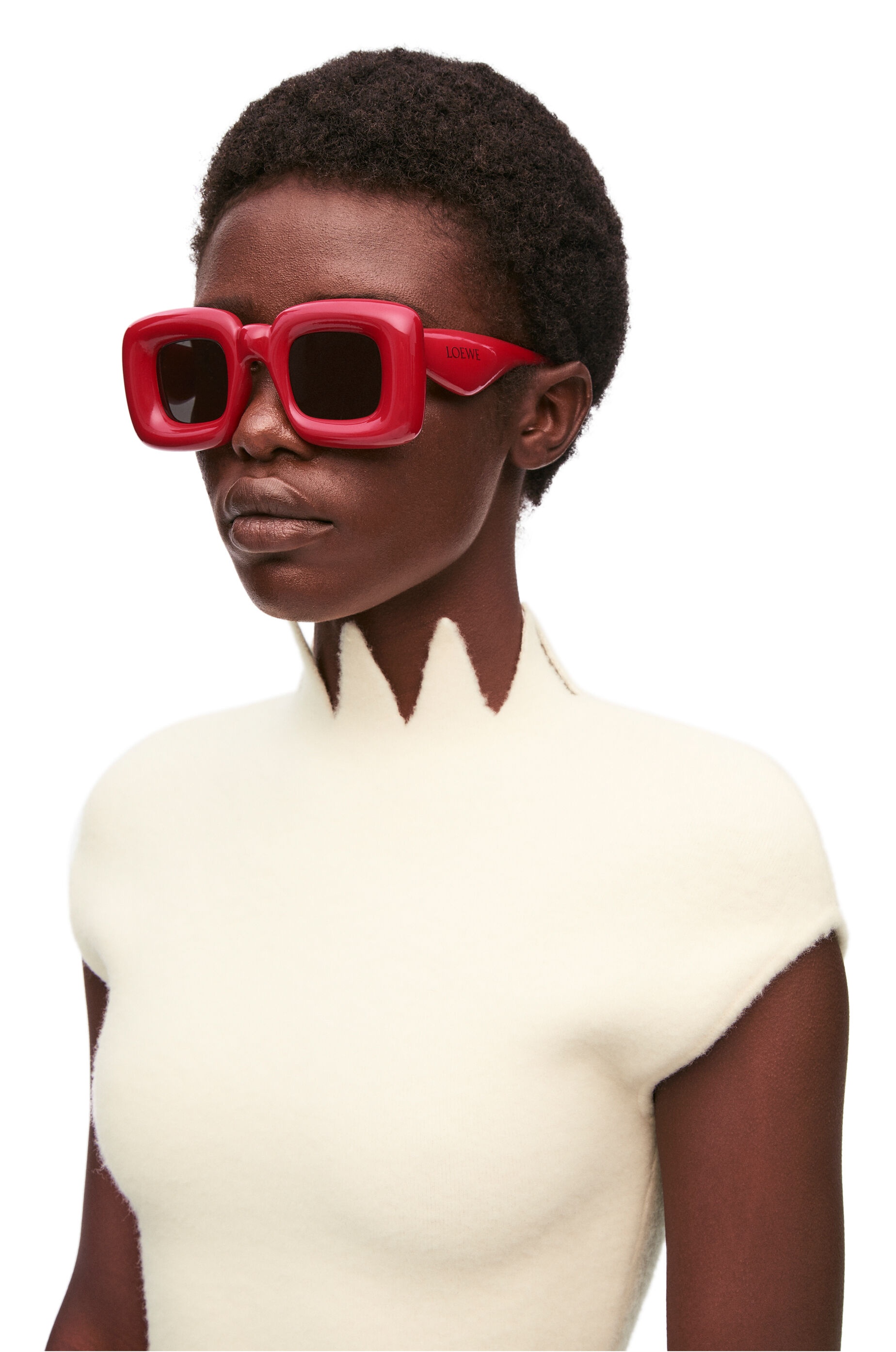 Inflated rectangular sunglasses in acetate - 2