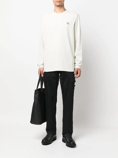 Moncler logo patch crew-neck jumper outlook