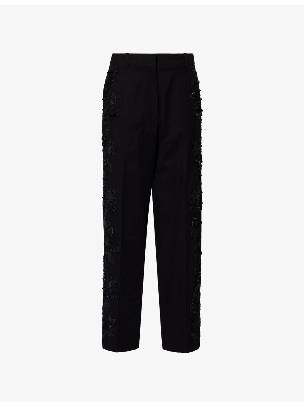 Pilar Embroidered Tapered-Leg Woven Trousers - 1
