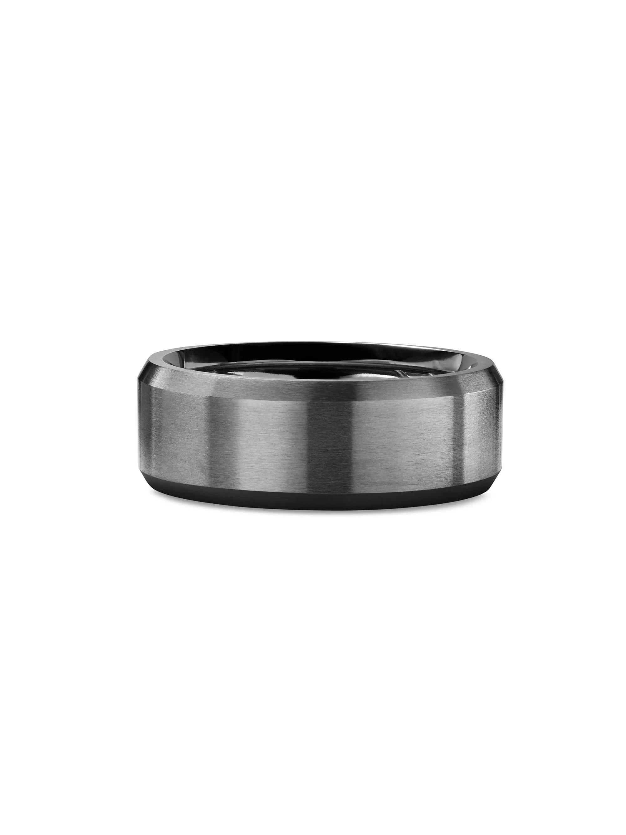 Men's Streamline Beveled Band Ring in Titanium, 8.5MM - Titanium - 1