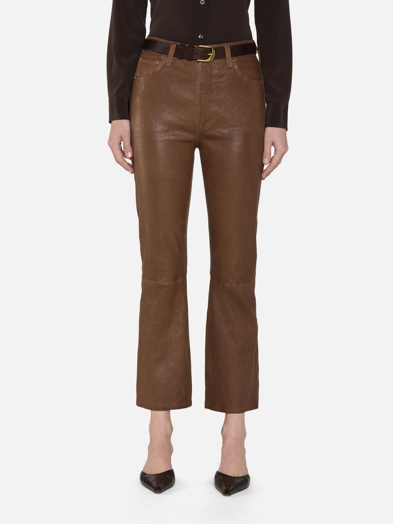 FRAME The Leather Reboot Crop in Cedar outlook