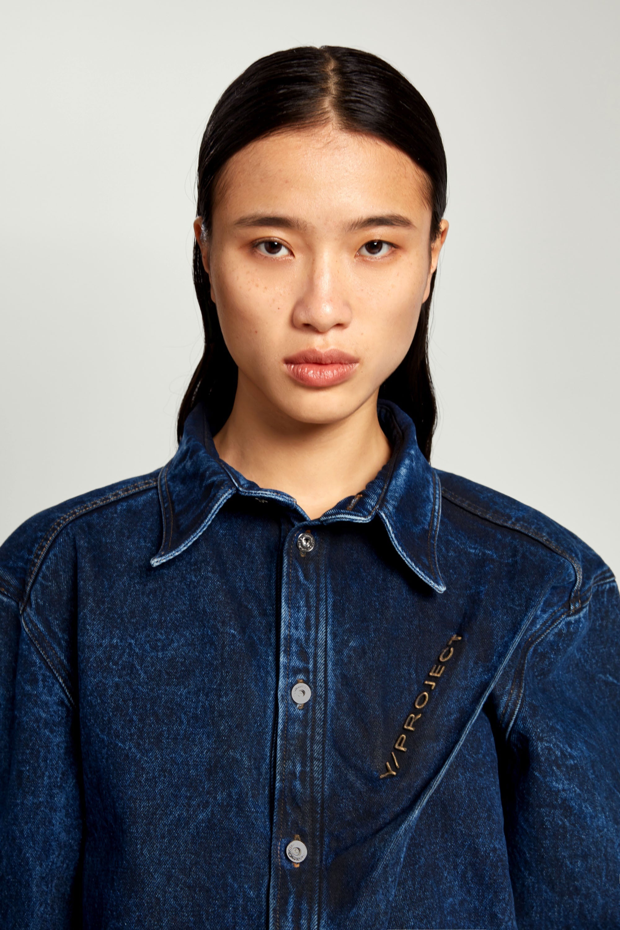 Pinched Logo Denim Shirt - 14
