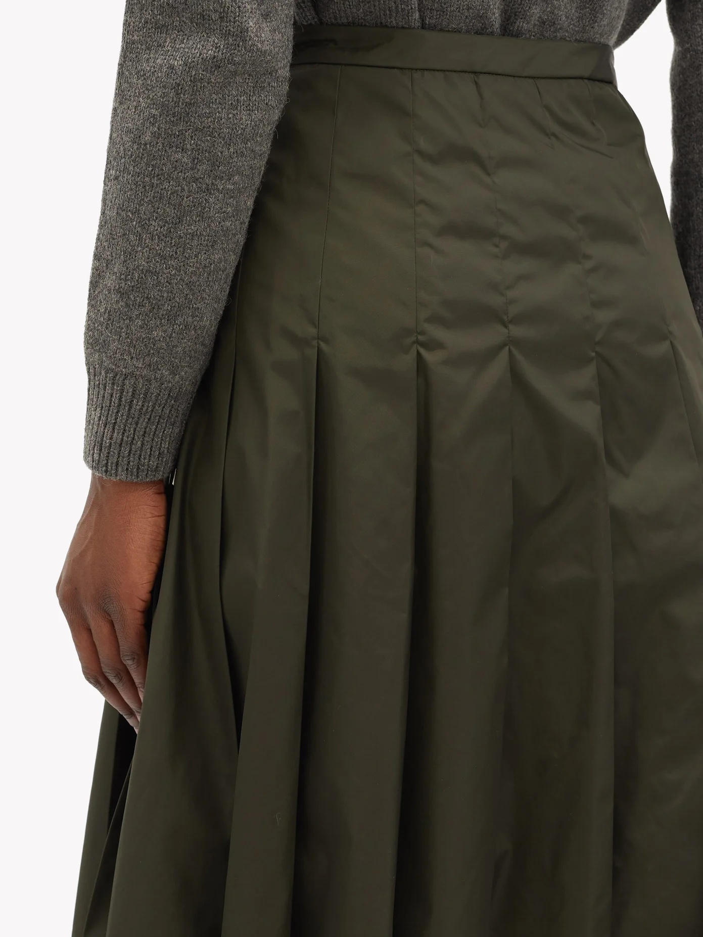 Pleated technical midi skirt - 4