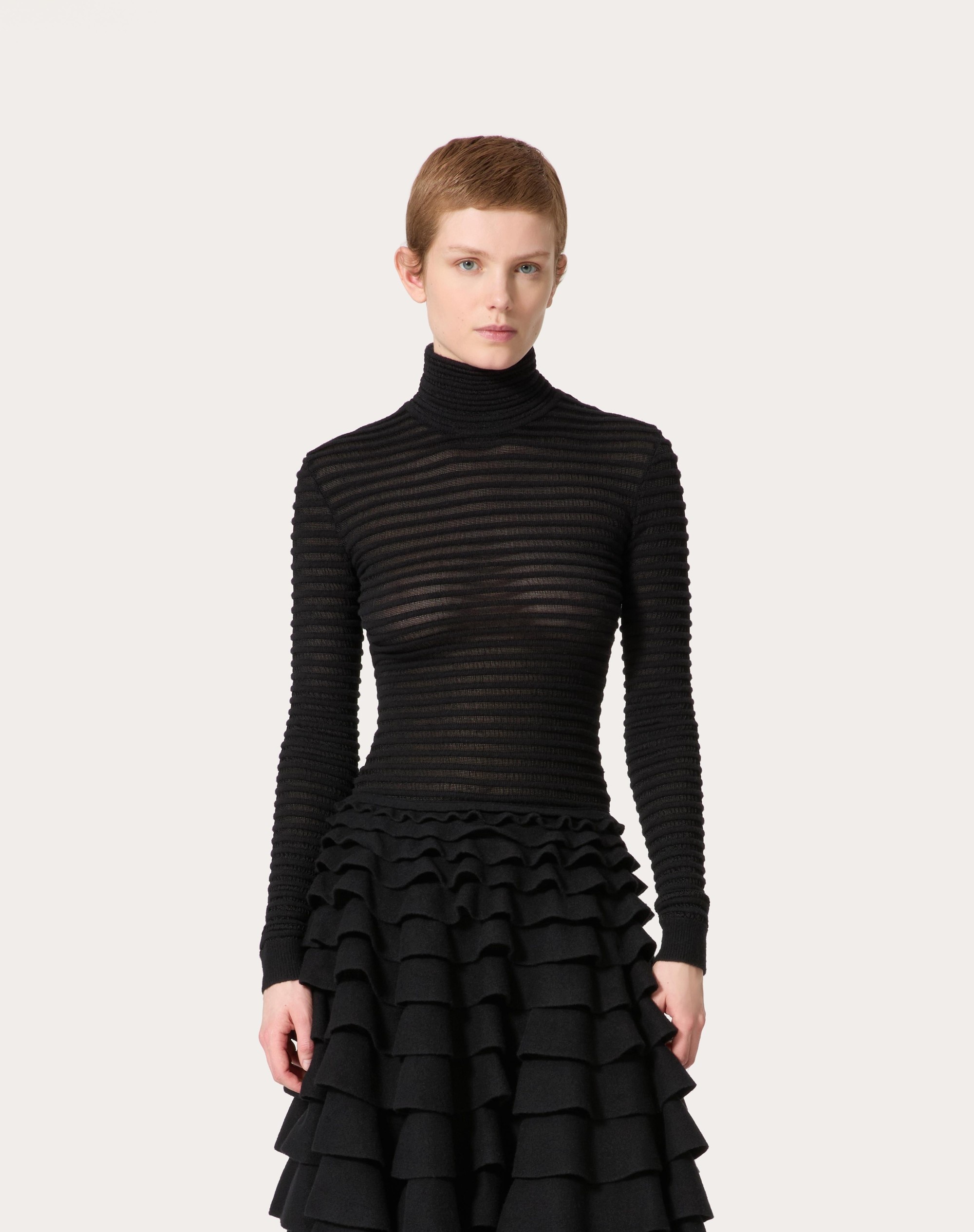 VISCOSE AND WOOL SWEATER - 3