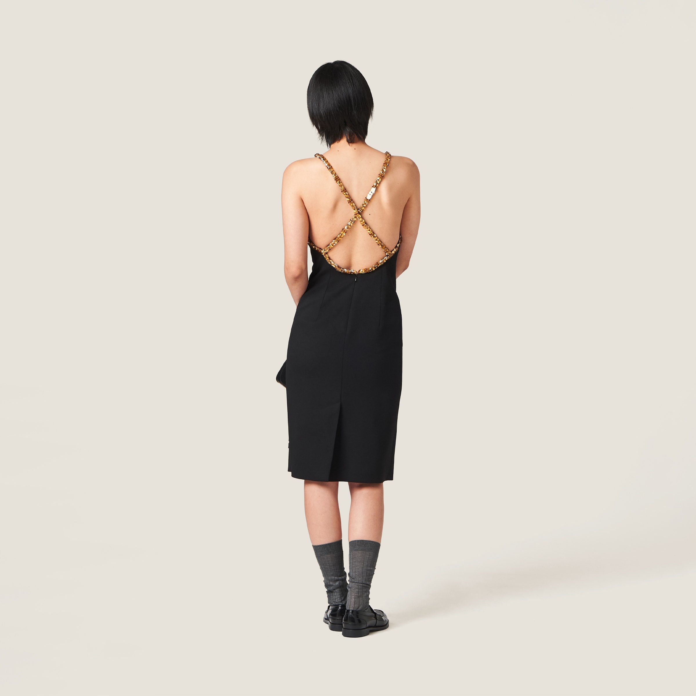 Embroidered grain de poudre dress - 3