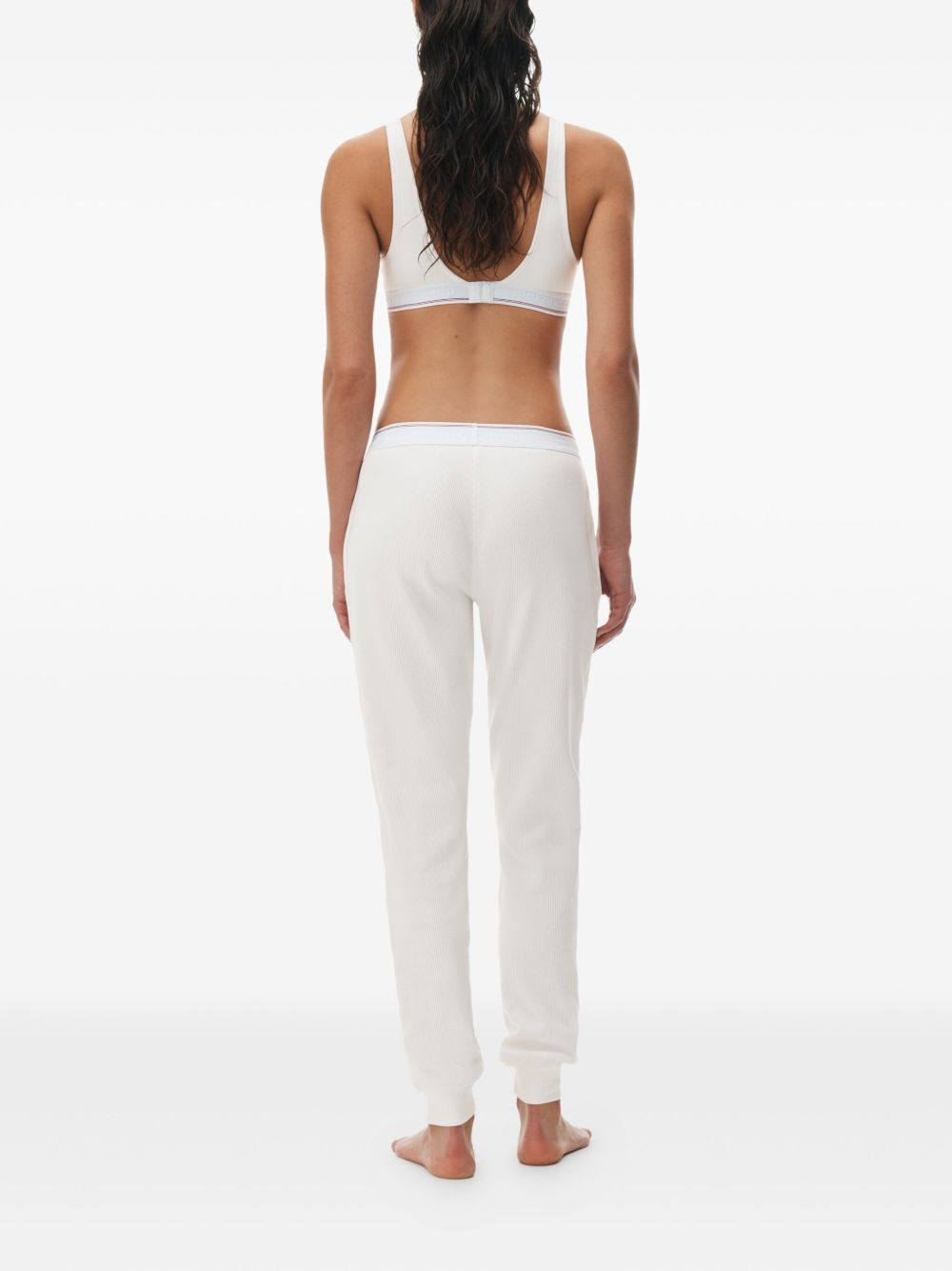 Waffle elasticated-waist track pants - 2