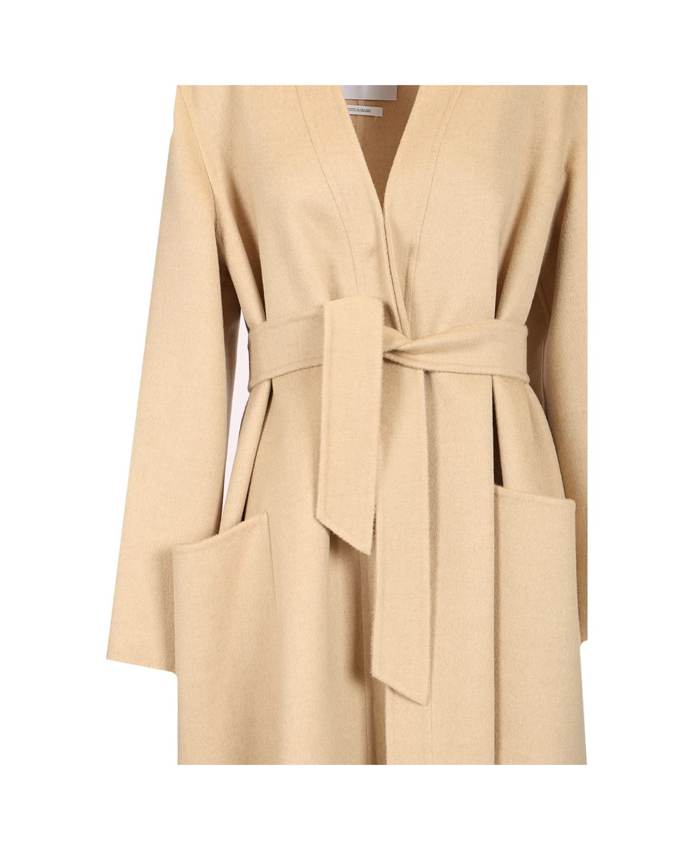 Camel Dressing Gown Coat - 4