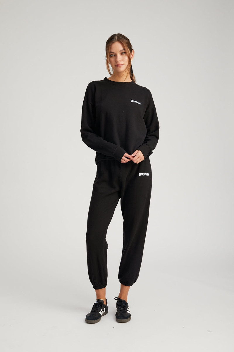 SPRWMN BLACK LOGO SWEATSHIRT outlook