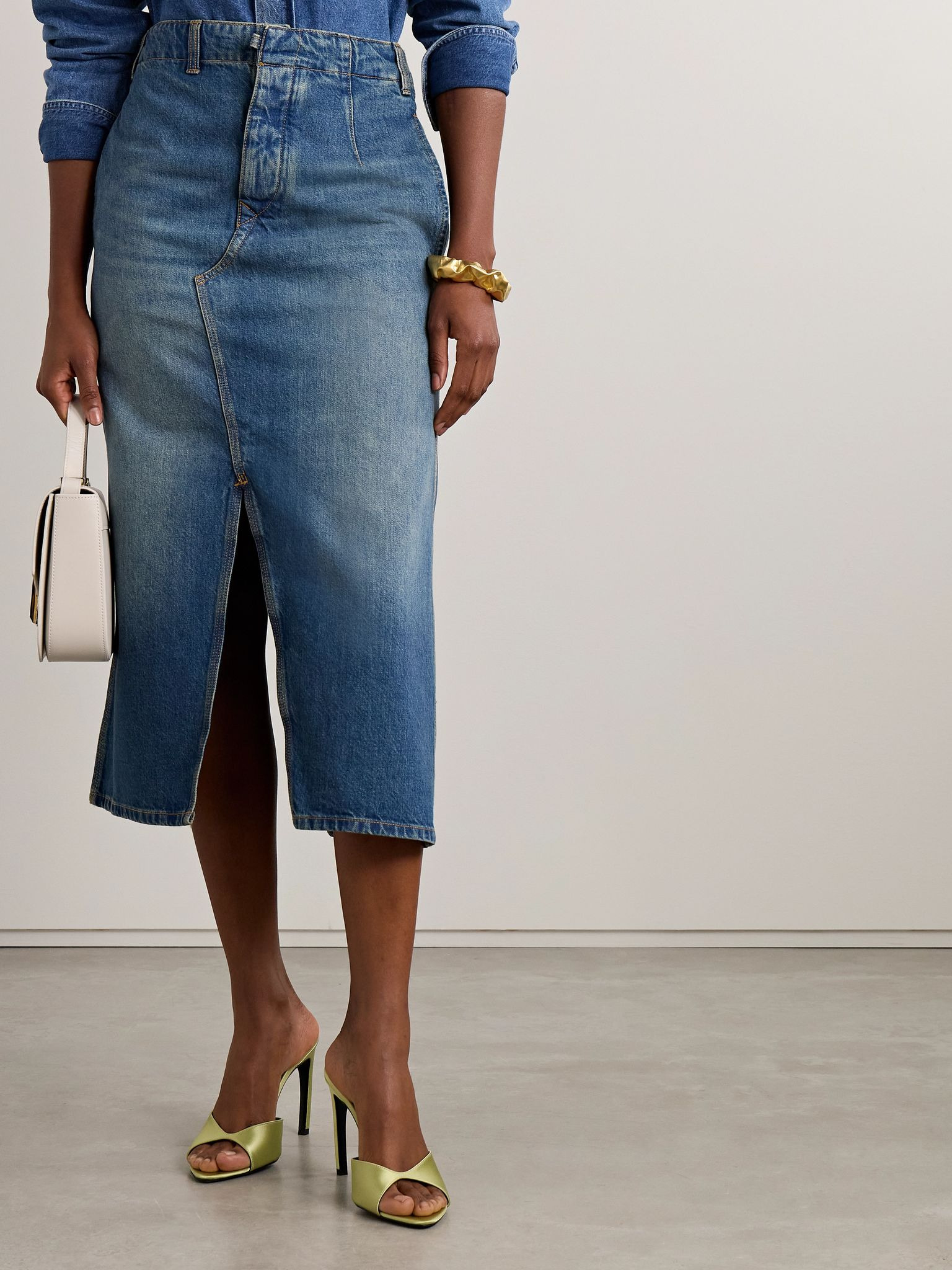 Denim midi skirt Mid denim - 3