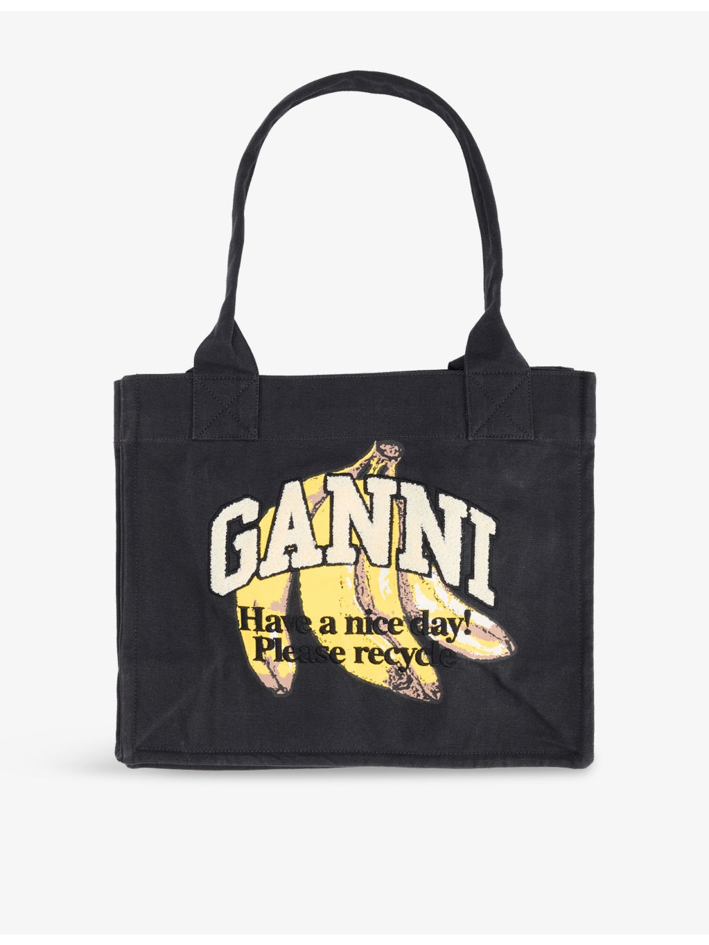 Banana-Print Large Cotton Shopper Bag - 1