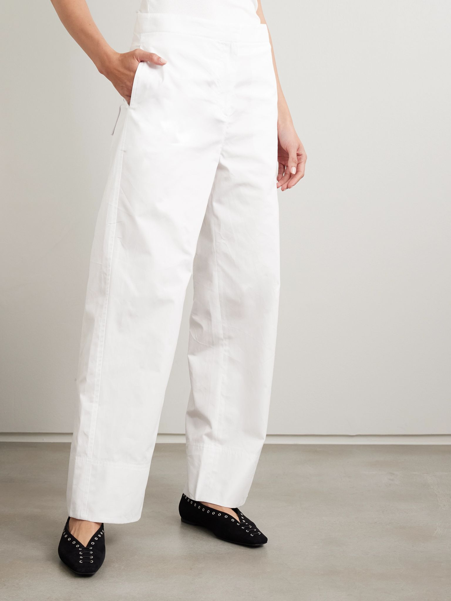 Organic cotton-poplin pants White - 3