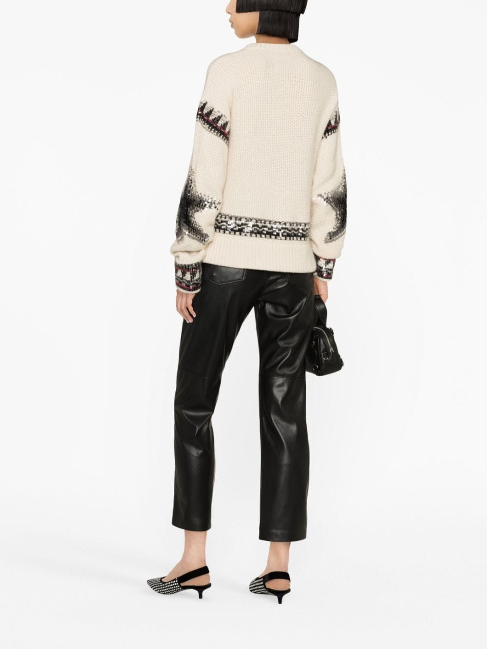 sequin-embellished cashmere jumper - 4