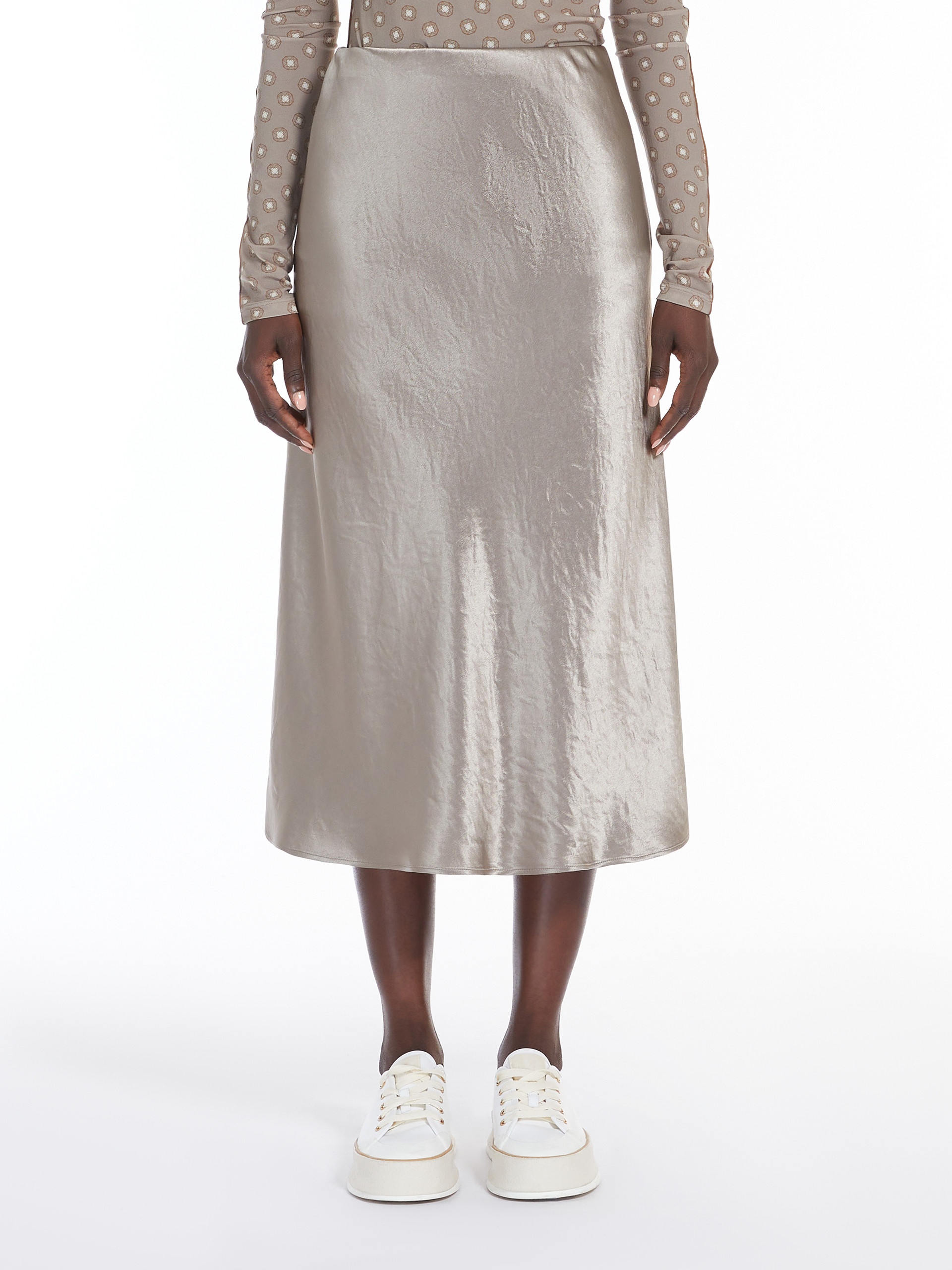 ALESSIO Satin midi skirt - 3