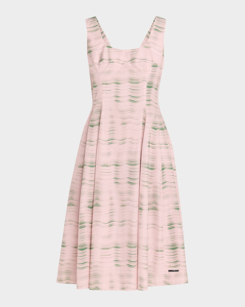 Paneled Striped Cotton Sleeveless Dress 1