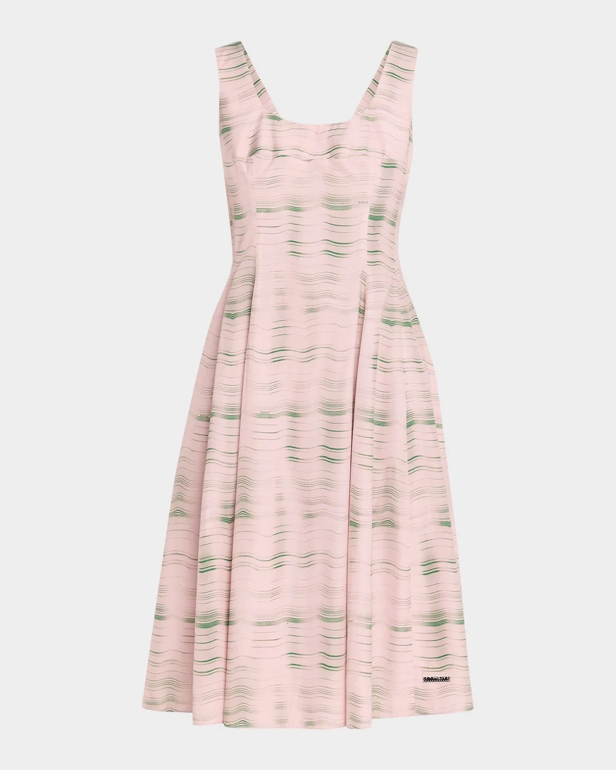 Paneled Striped Cotton Sleeveless Dress - 1