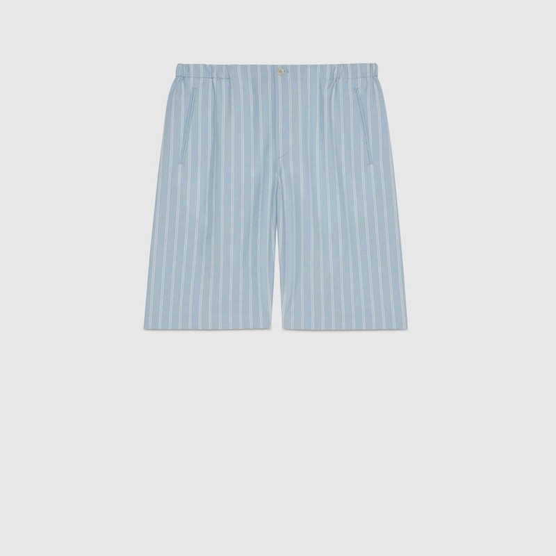 Striped cotton wool mohair shorts 1