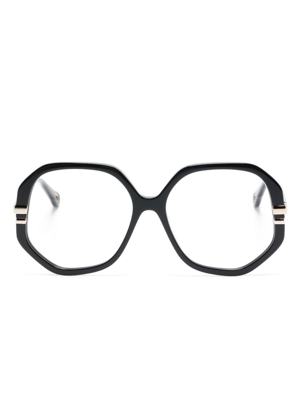 logo-debossed square-frame glasses - 1