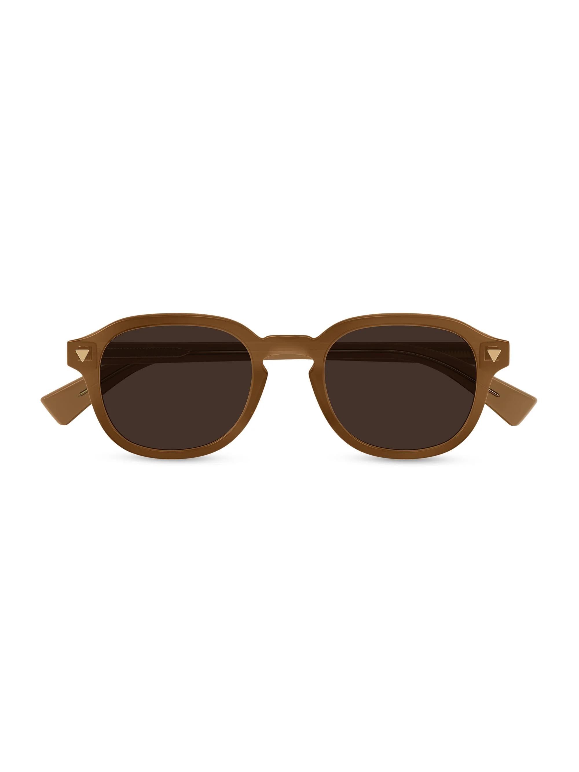 Men's Triangle Stud Panthos 49MM Round Sunglasses - Brown - 1