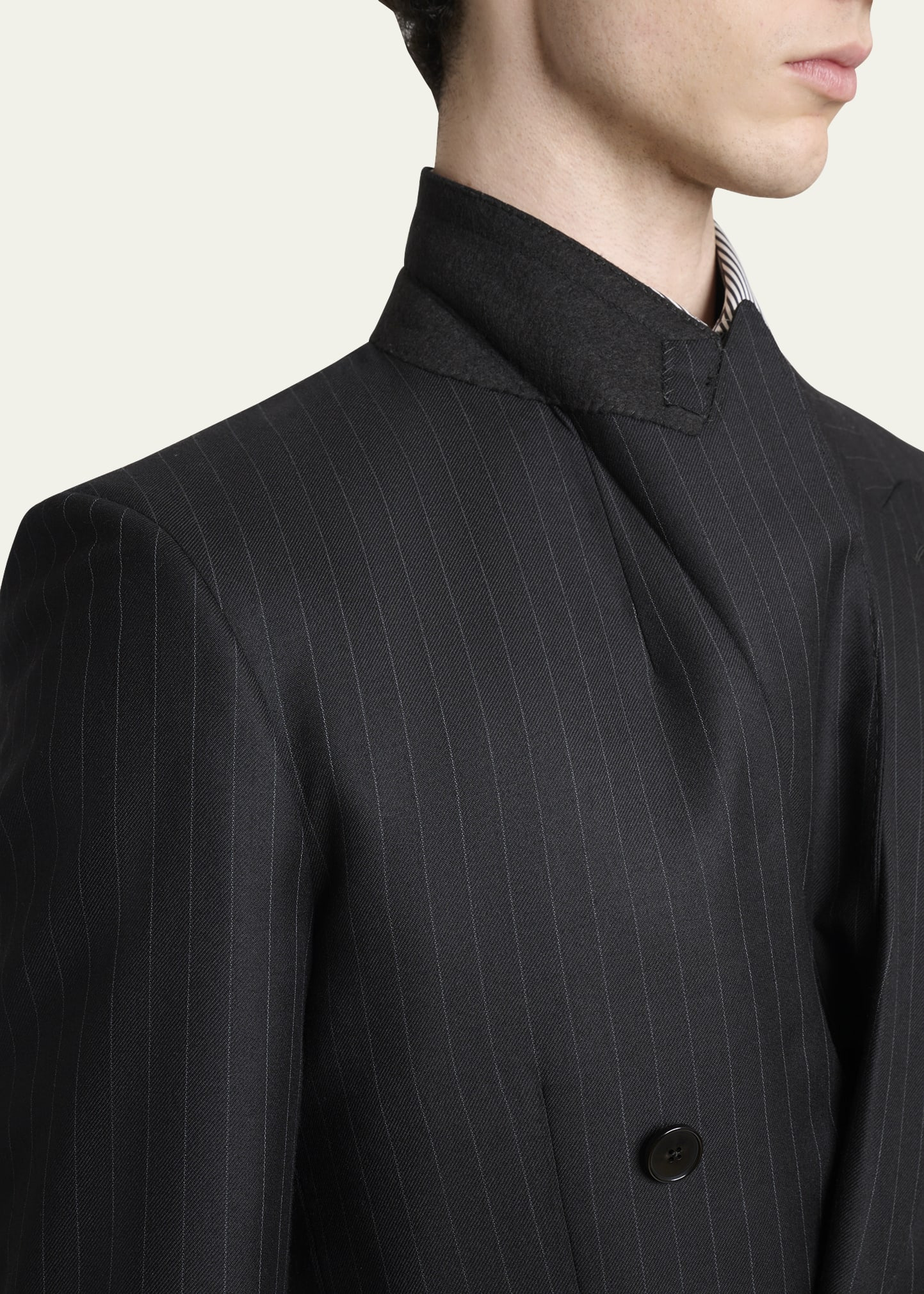 Men's Double-Breasted Pinstripe Sport Coat - 6