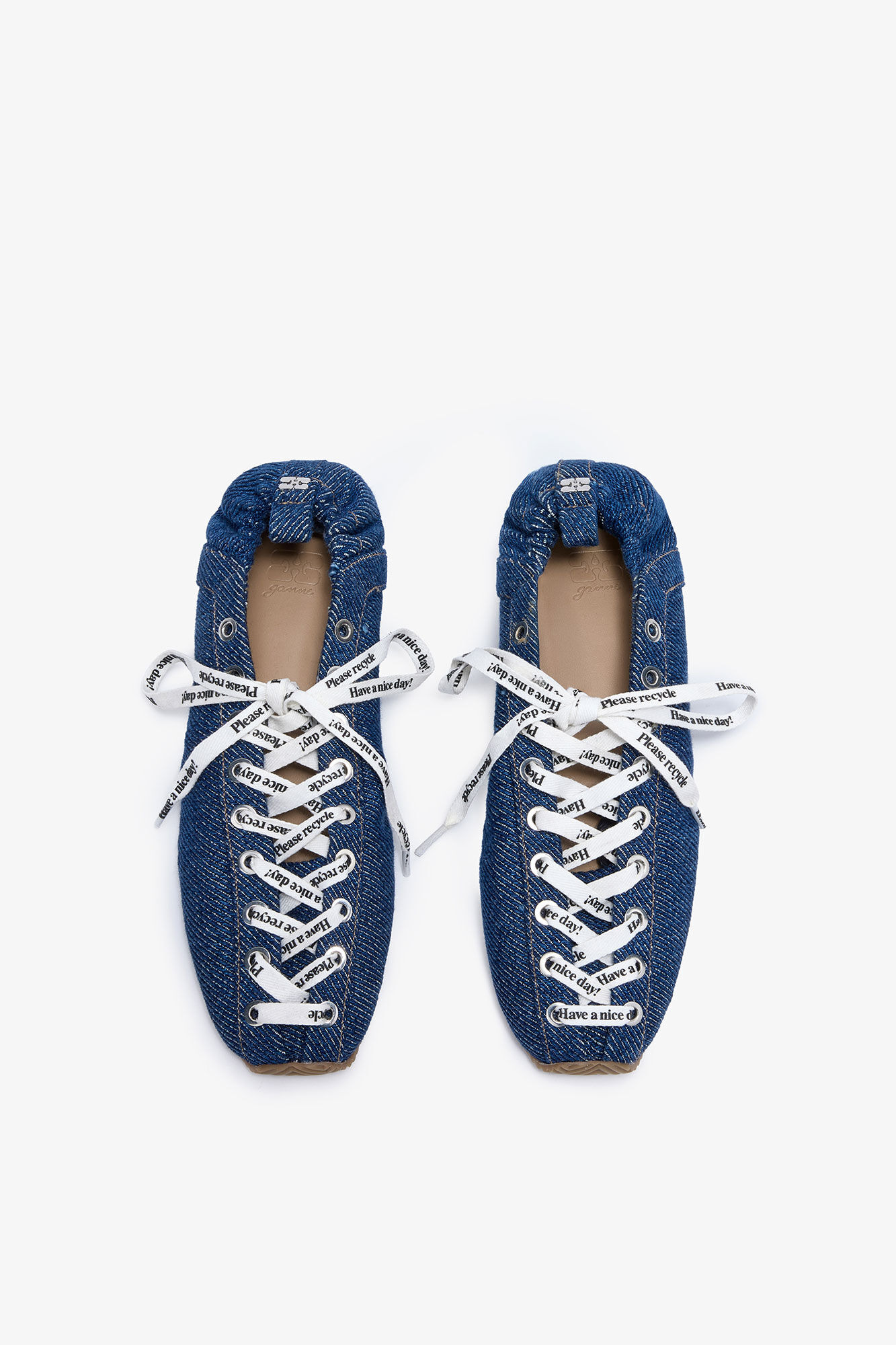 LACE UP SPORTY BALLERINA IN DENIM - 3