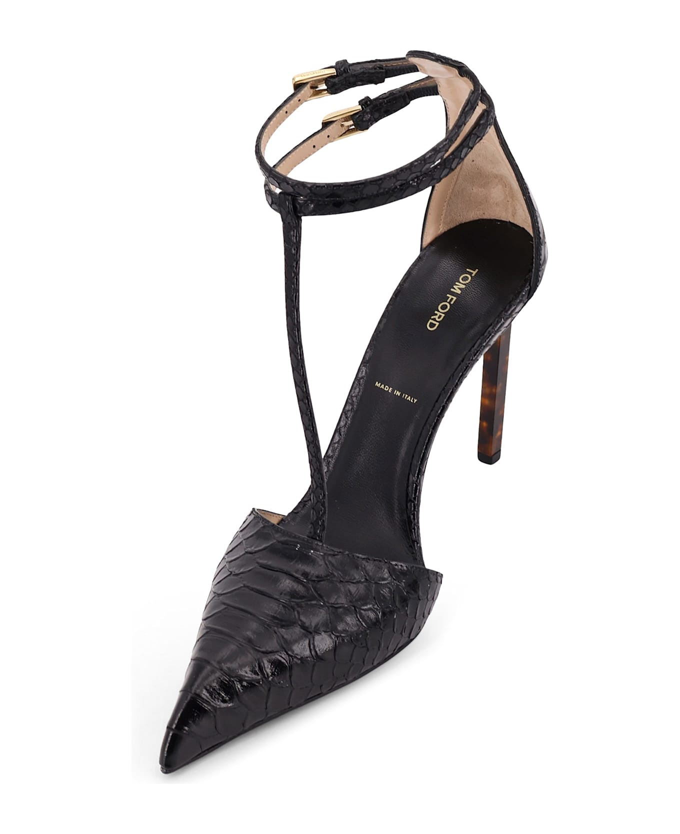 Python-effect Leather Pumps - 4