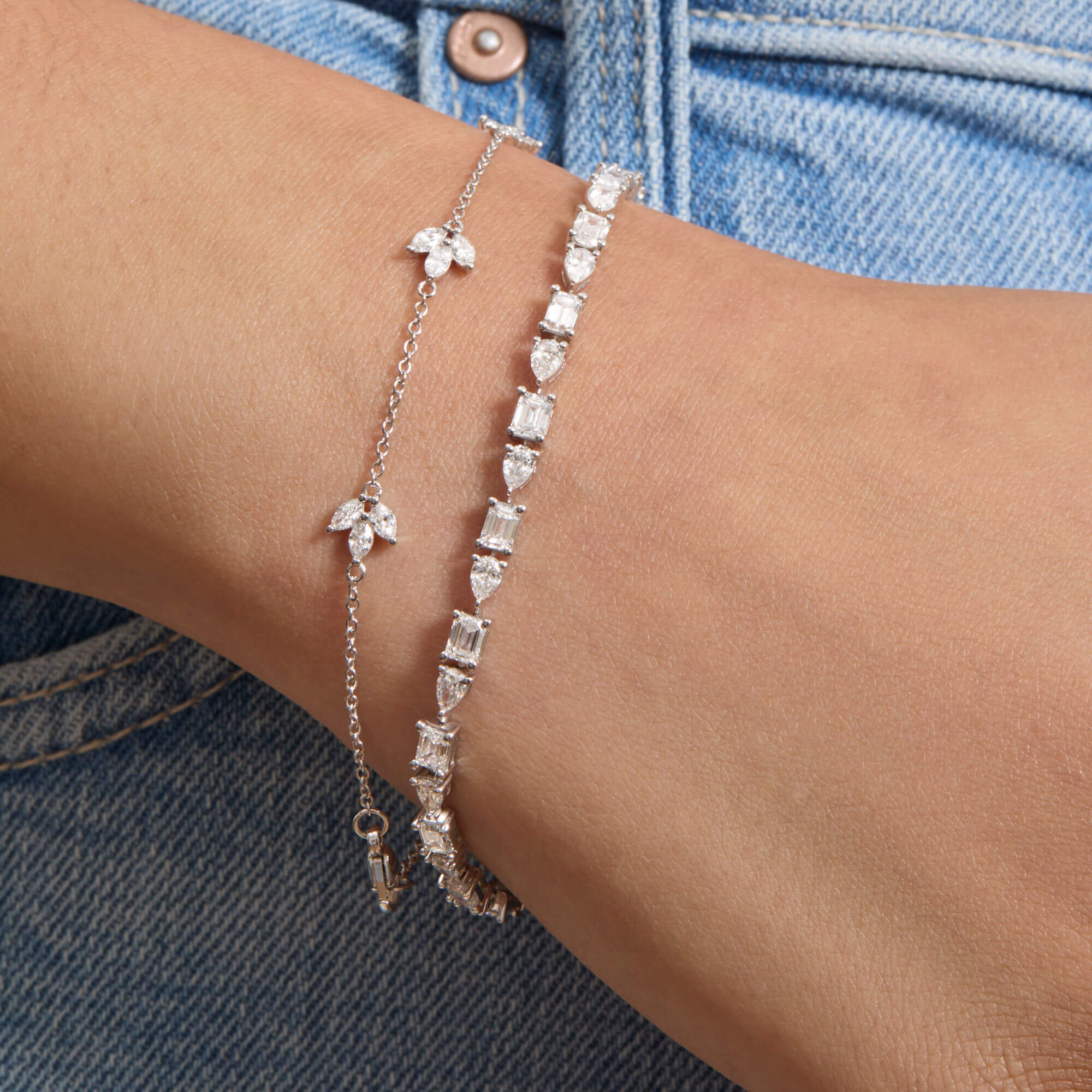 LAB-Created Diamond Fleur Bracelet - 6