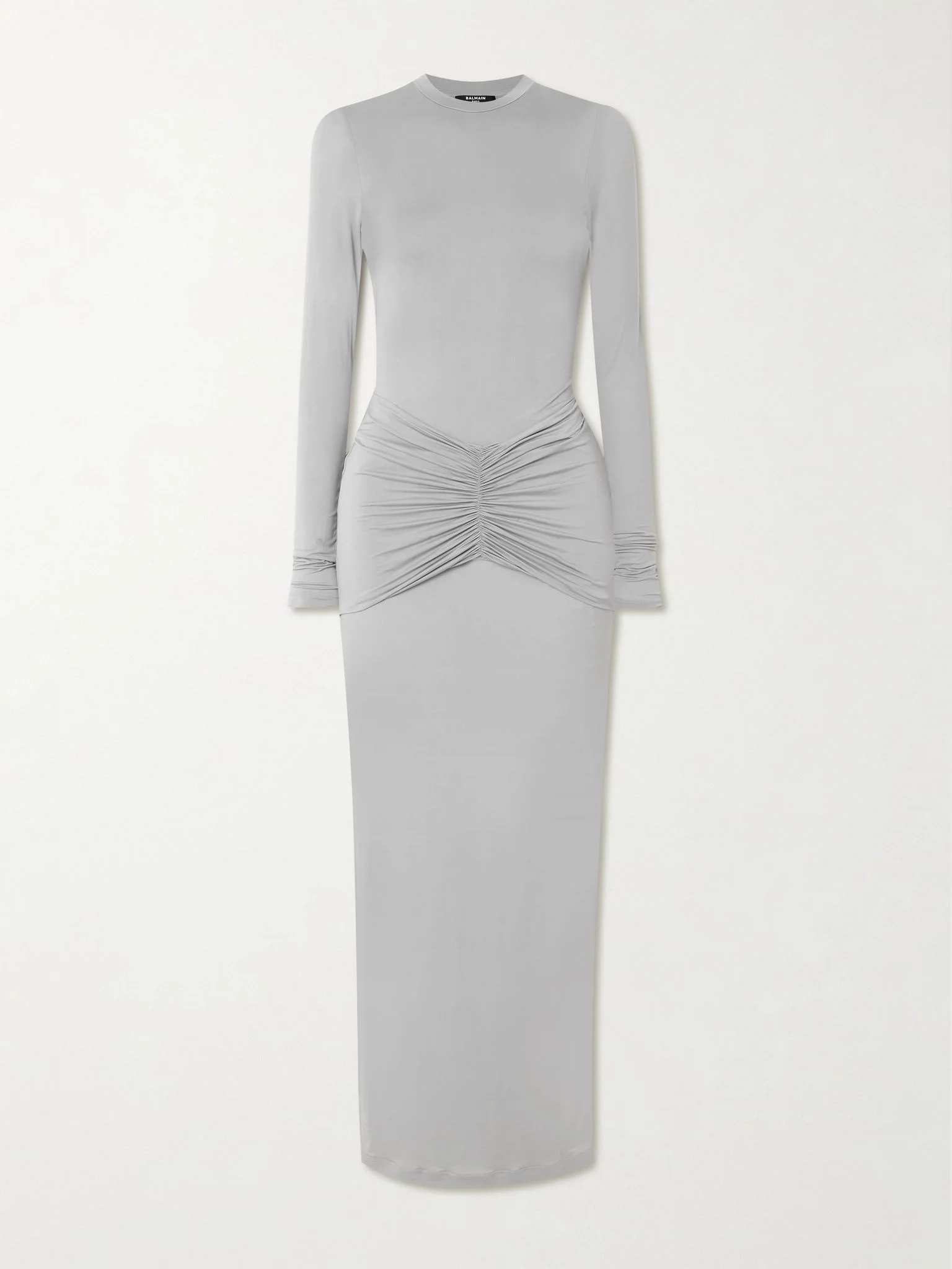 Ruched stretch-jersey maxi dress Gray - 1