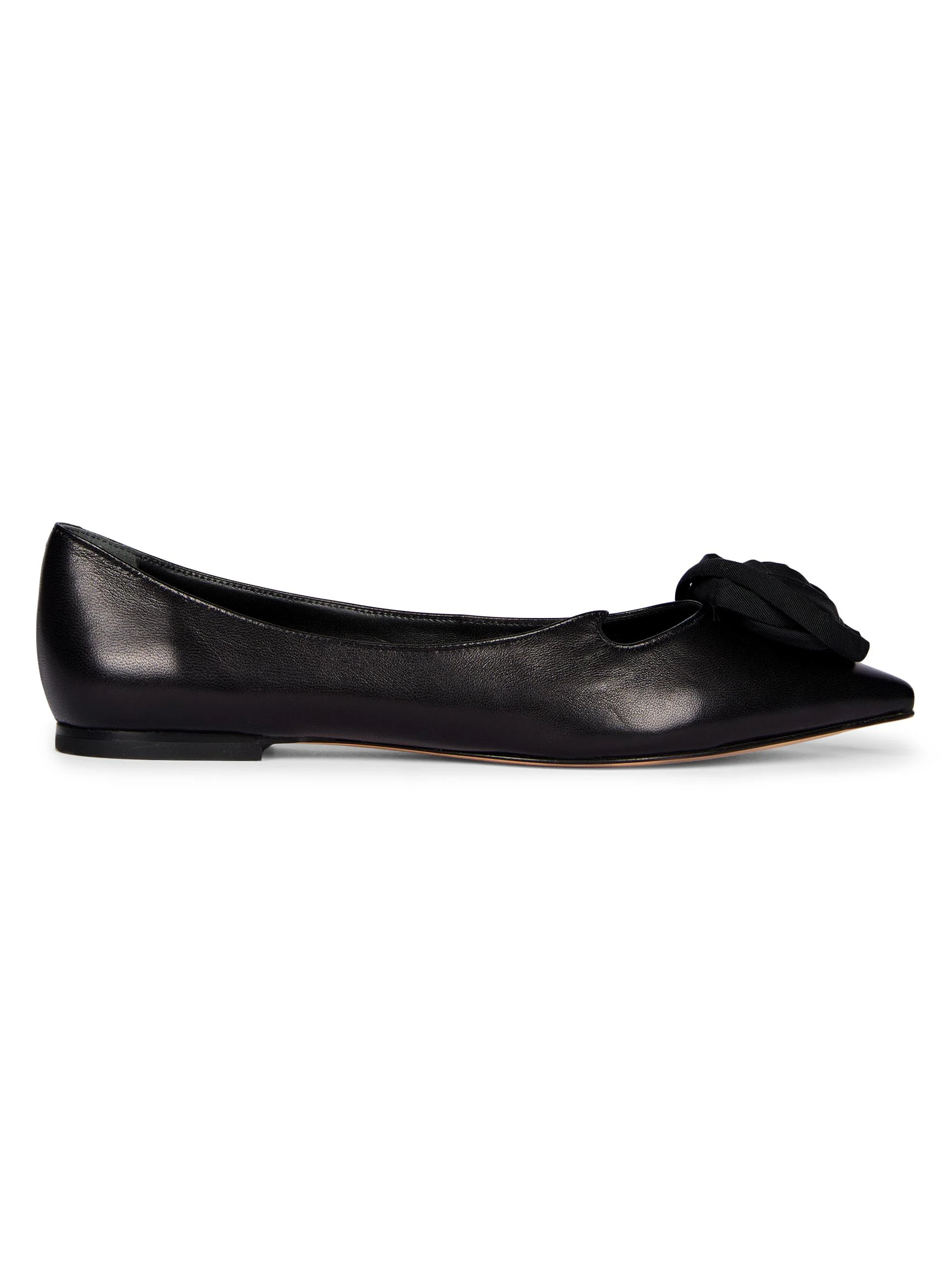 Women's I Love Vivier Rose Leather Ballerina Flats - Nero - 1
