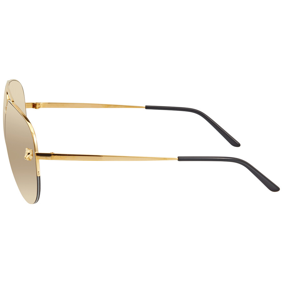 Cartier Panthere de Cartier Gold Mirrored Pilot Ladies Sunglasses CT0065S 009 62 - 3