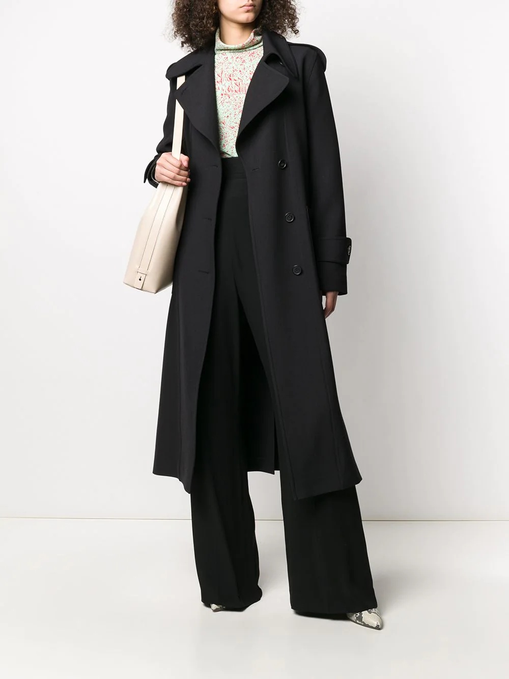 tie-waist single breasted trench coat - 2