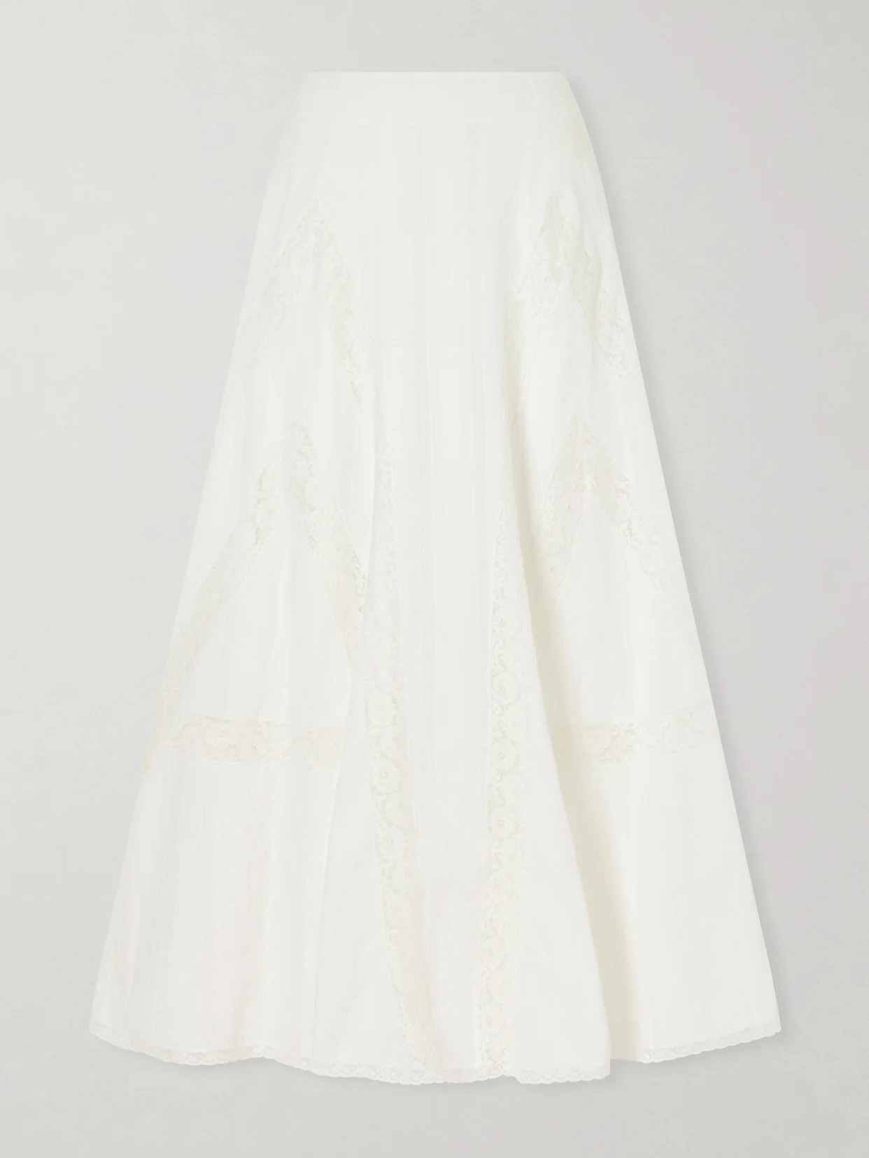 Vieste Lace-trimmed Cotton-muslin Maxi Skirt - 1
