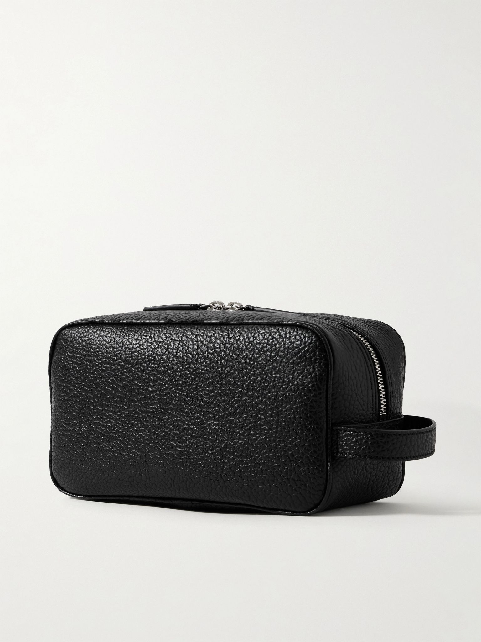 Full-Grain Leather Wash Bag Black - 2