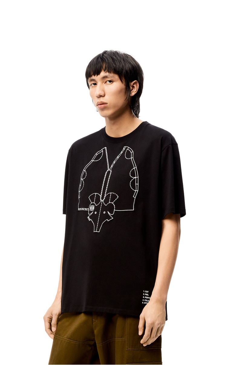 Elephant embroidered T-shirt in cotton 3