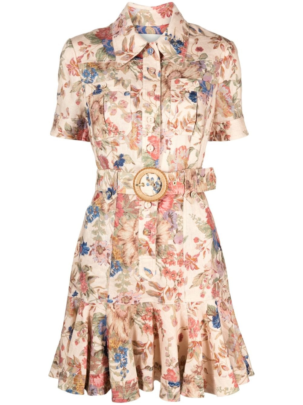 August floral-print shirtdress - 1