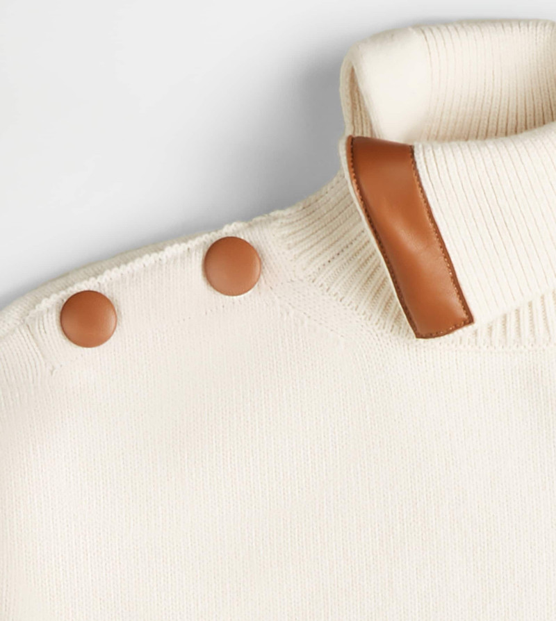 Tod's TURTLENECK IN WOOL AND CASHMERE - OFF WHITE outlook