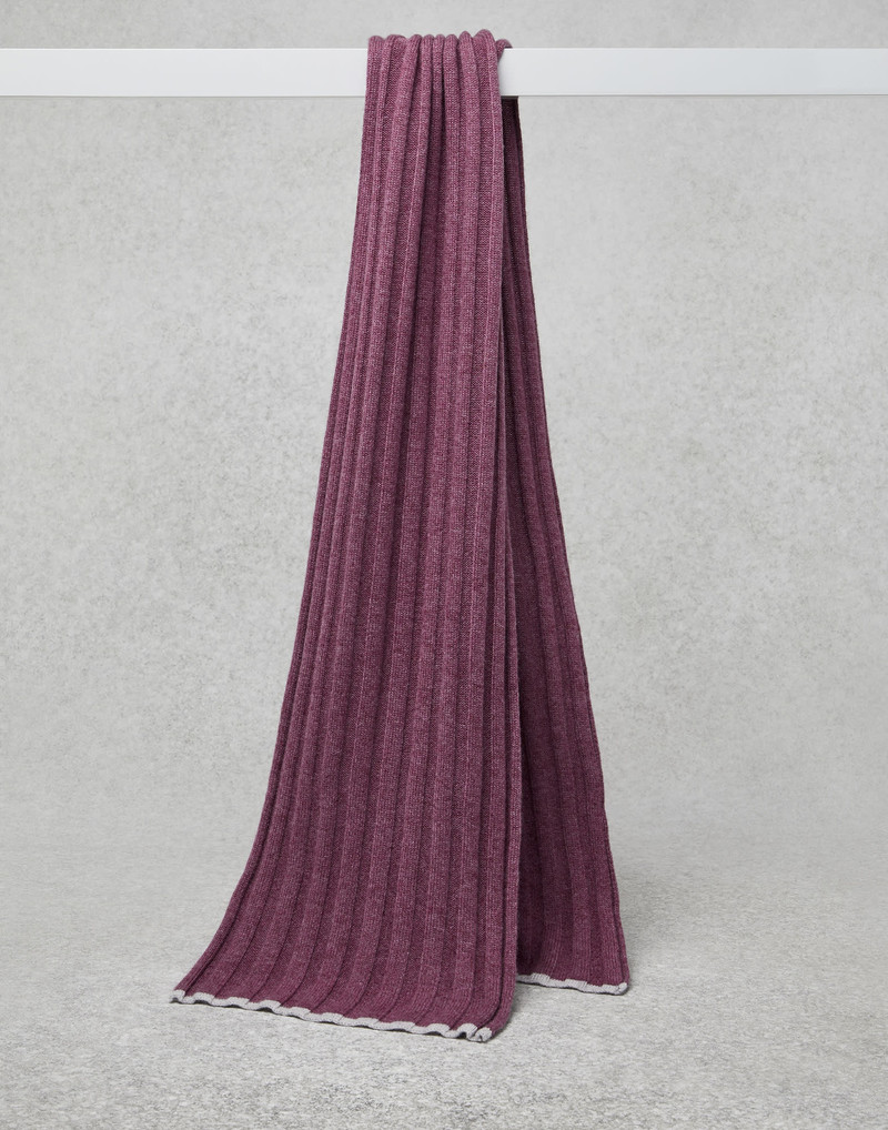 Cashmere rib knit scarf 1
