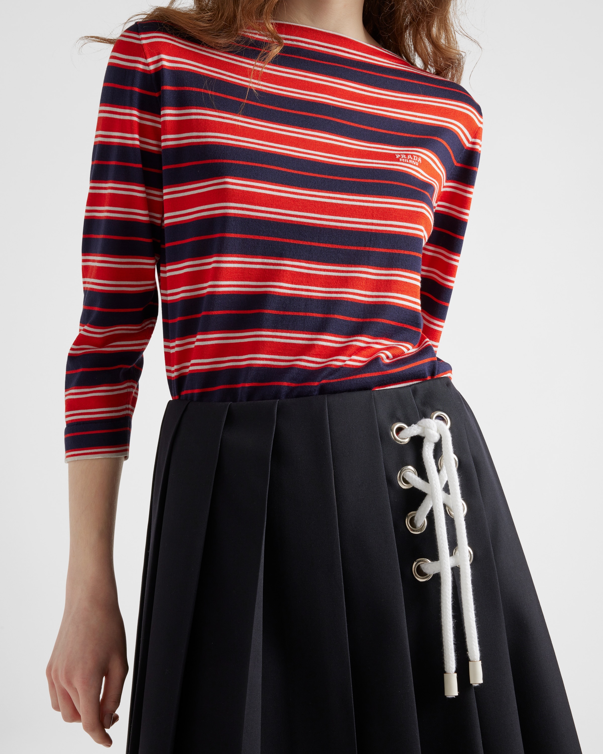 Silk boat neck sweater - 4