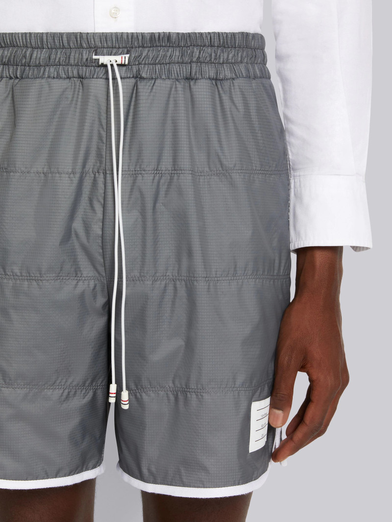 Silver Quilted Ripstop Jersey Lining Track Short 5