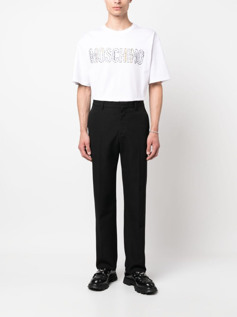 Moschino embroidered-logo cotton T-shirt outlook