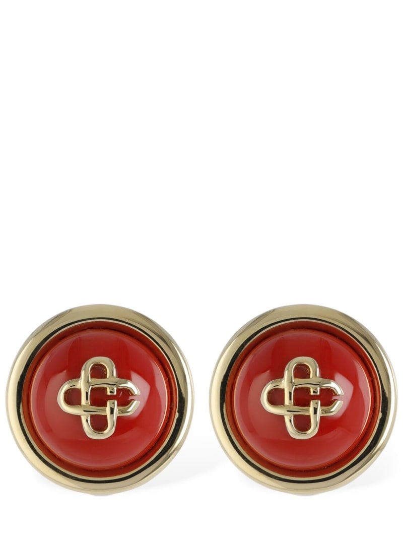 CC dome stud earrings - 1