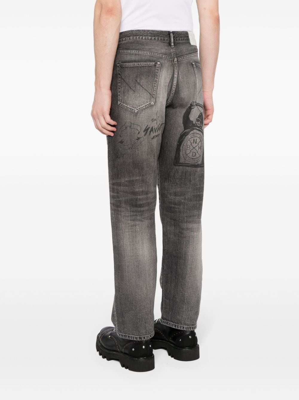 graphic-print straight-leg jeans - 4