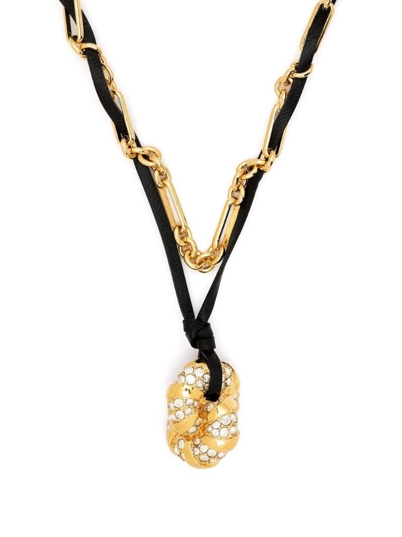 crystal-embellished pendant necklace - 1