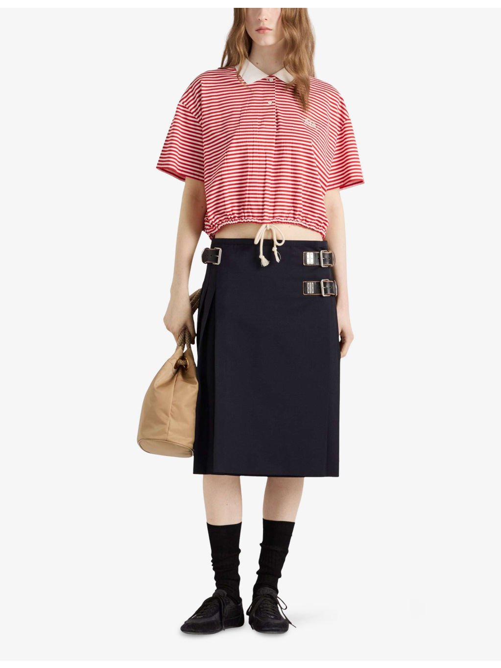 Striped Branded-Print Cotton-Jersey Polo Shirt - 2