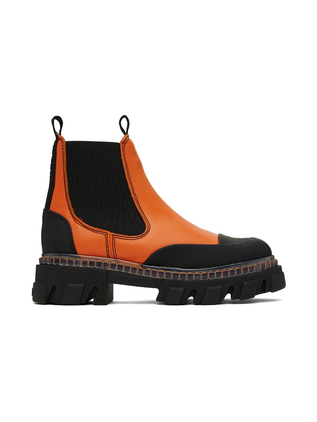 Orange Cleated Low Chelsea Boots - 1