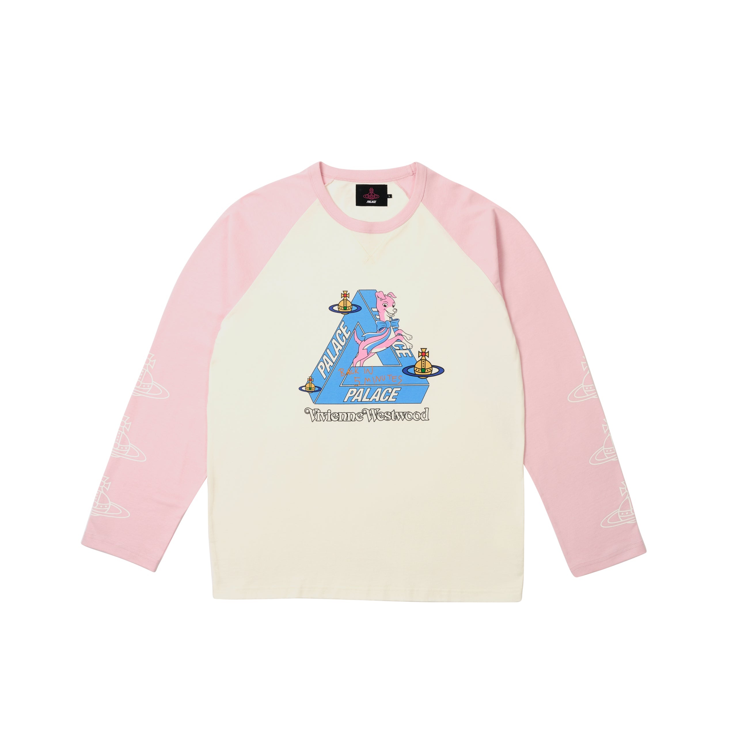 PALACE VIVIENNE WESTWOOD RAGLAN LONGSLEEVE WHITE / PINK - 1