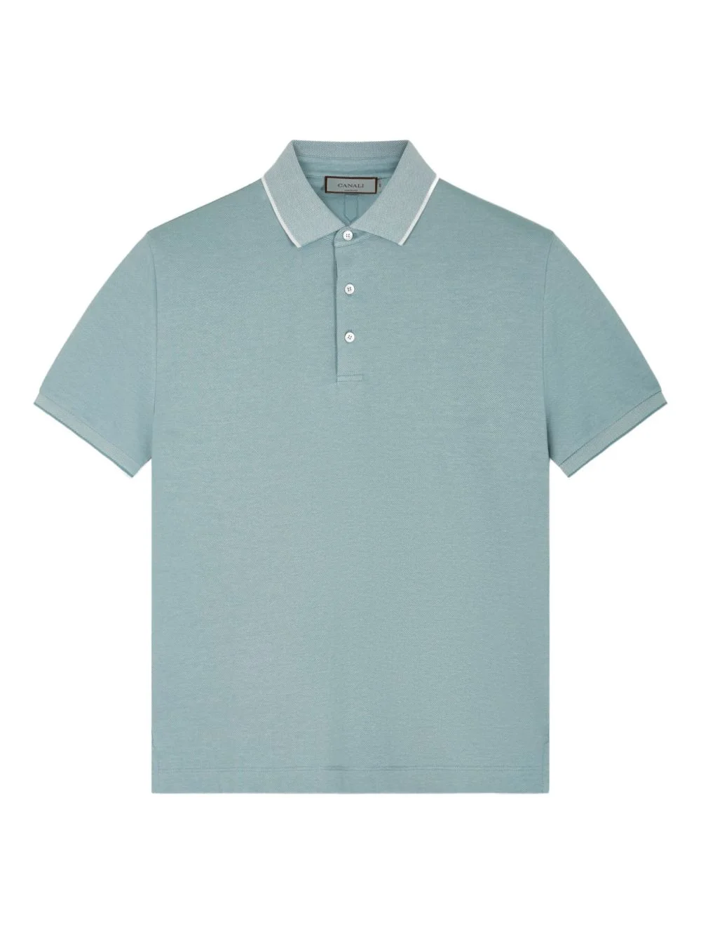 contrast-trim piqué polo shirt - 1