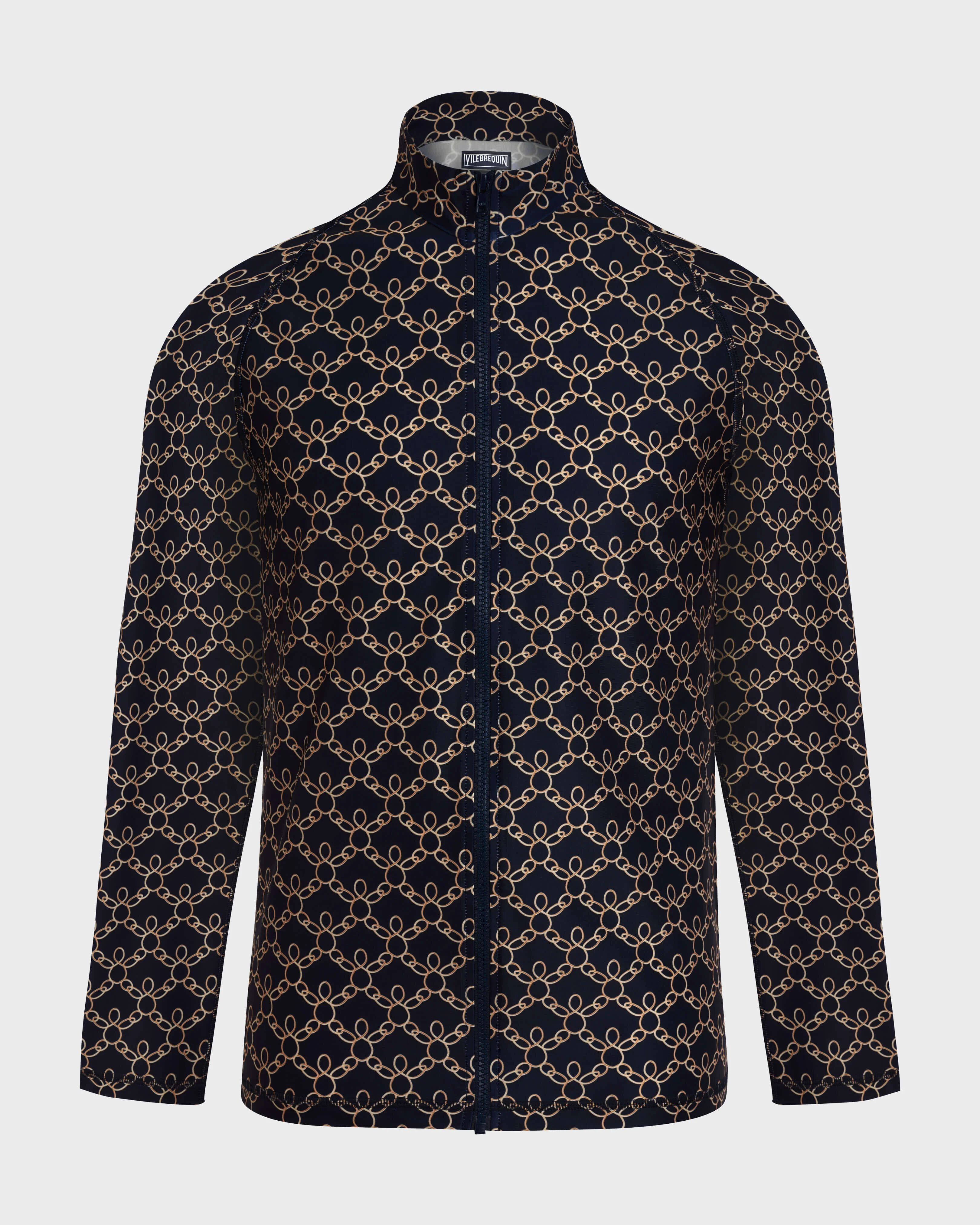 MEN ZIPPED LONG SLEEVES RASHGUARD TURTLES CHAIN - 1